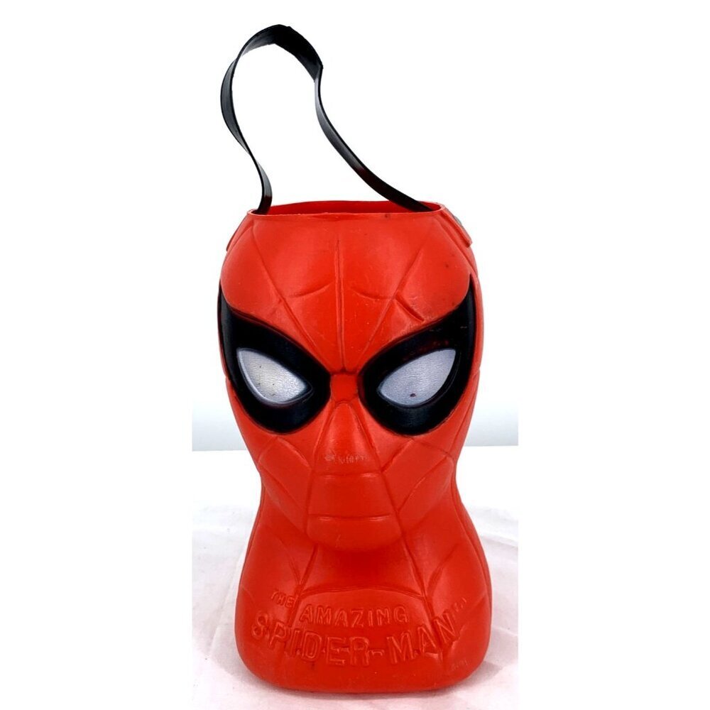 Spider-Man Marvel Amazing Blow Mold Halloween Bucket AJ Renzi 1979 FLAW